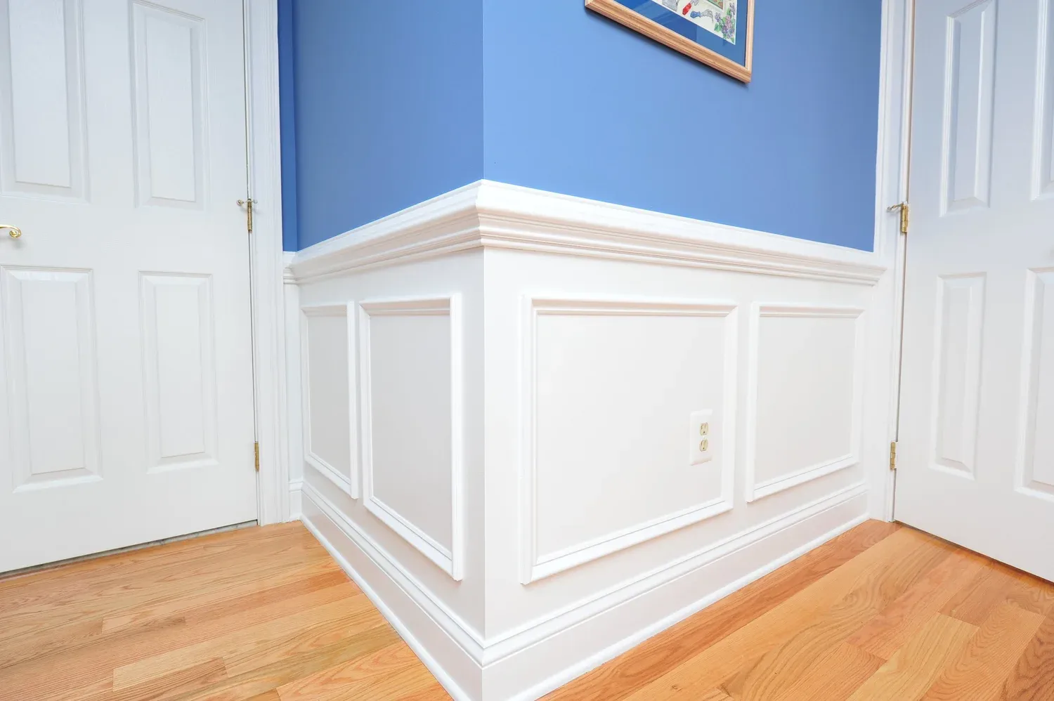 Picture frame wainscoting and baseboard trim installation in Southeast Wisconsin